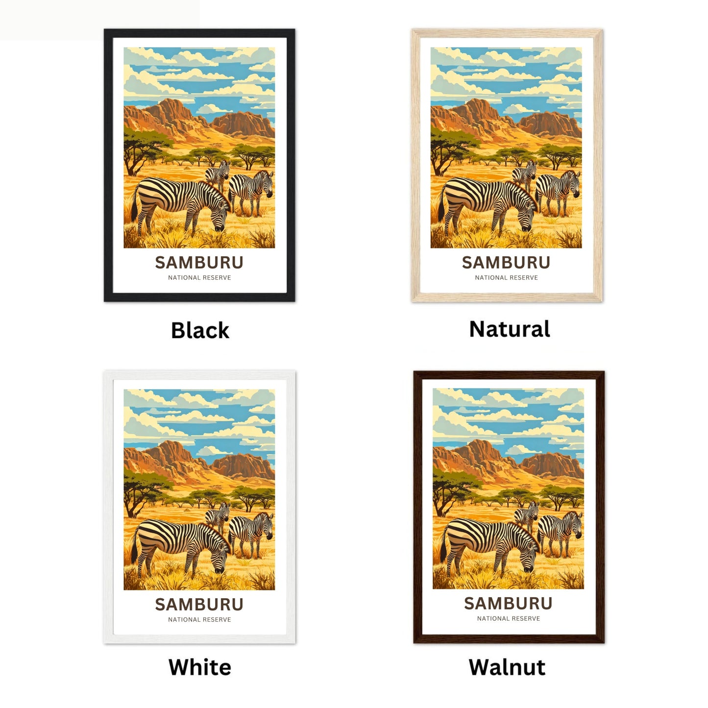 Samburu National Reserve Travel Poster - Kenya