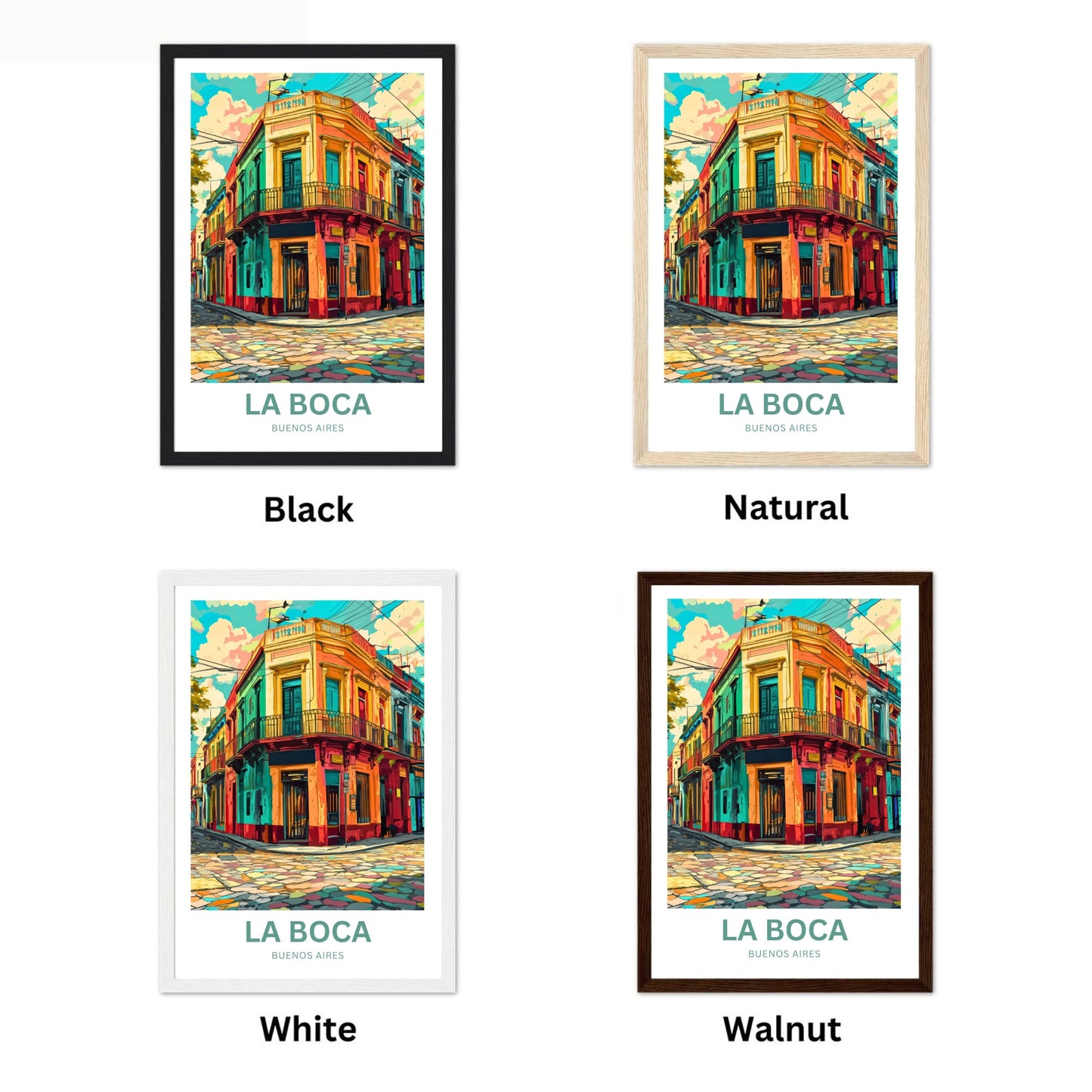 La Boca Travel Poster - Home of Passion and Paint