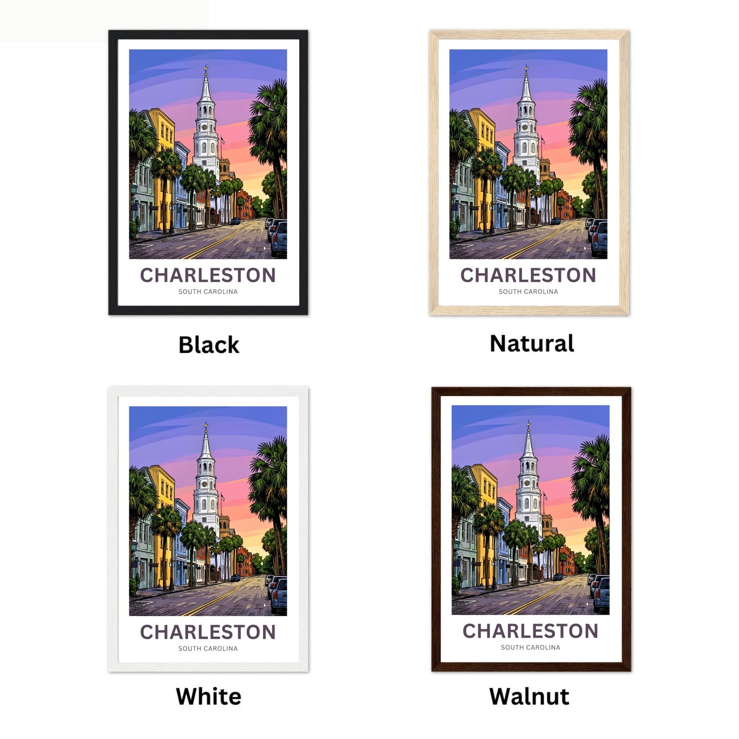 Charleston Historic District Travel Poster - Heritage Streets