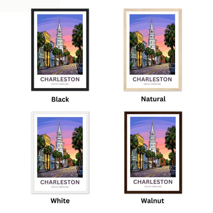 Charleston Historic District Travel Poster - Heritage Streets