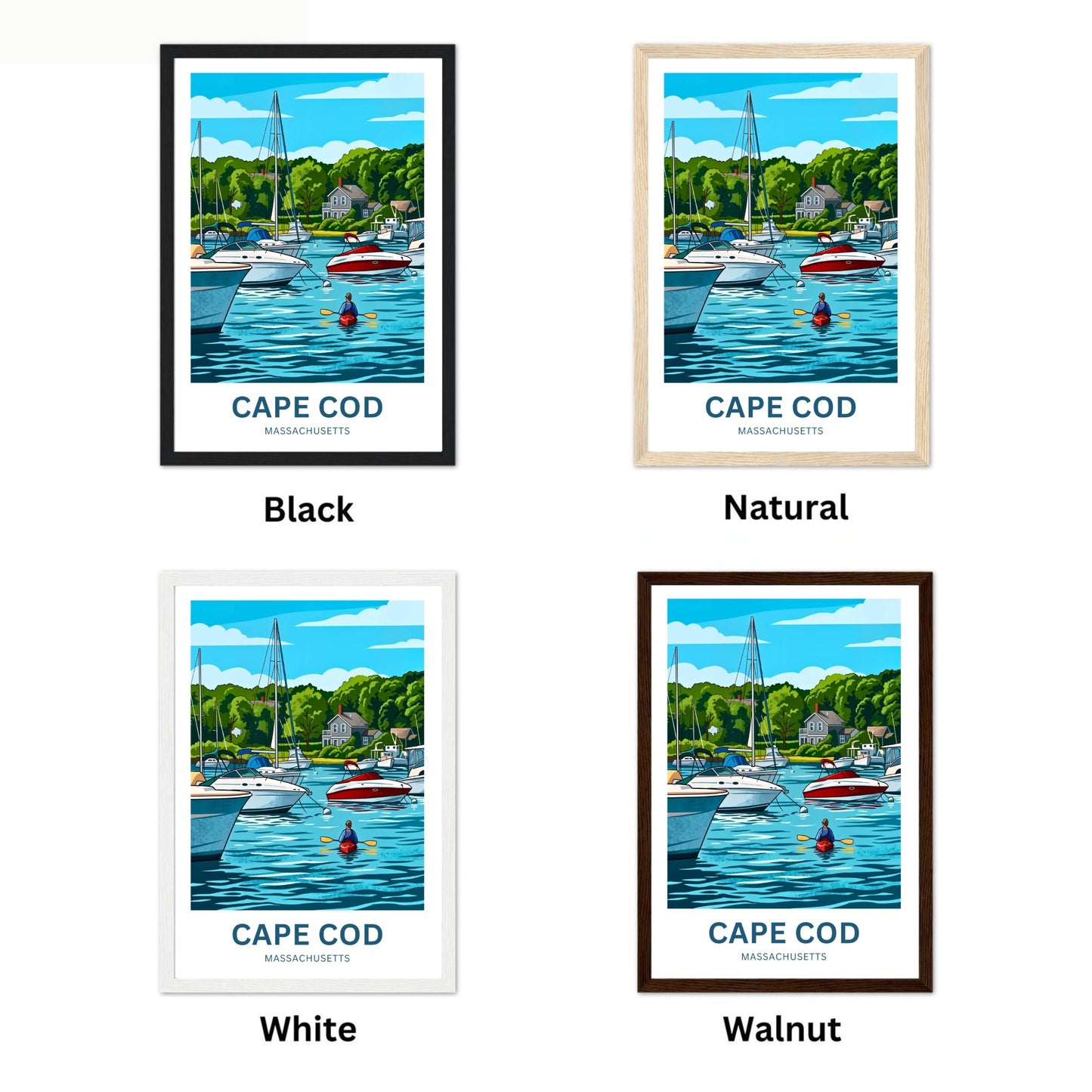 Cape Cod Travel Poster - Sails into Adventure