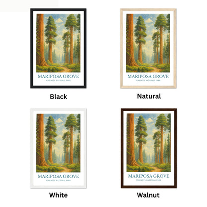 Mariposa Grove, Watercolor design poster, California Print, Mariposa Grove Wall Art