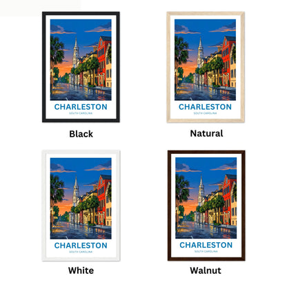 Charleston Historic District Travel Poster - Southern Serenity