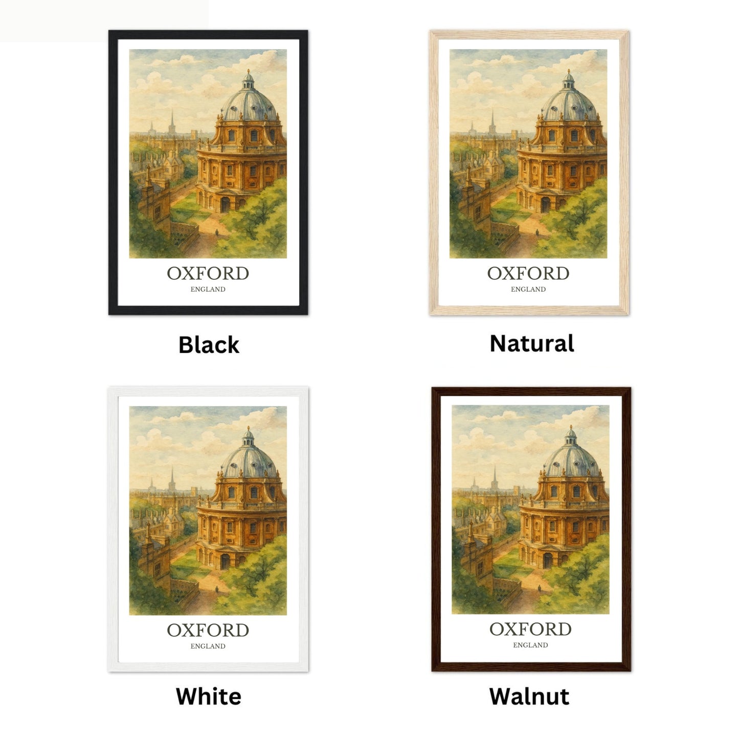 Oxford, Watercolor design poster, England Print, Oxford Wall Art