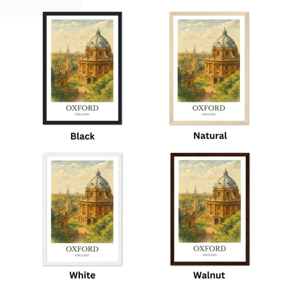 Oxford, Watercolor design poster, England Print, Oxford Wall Art
