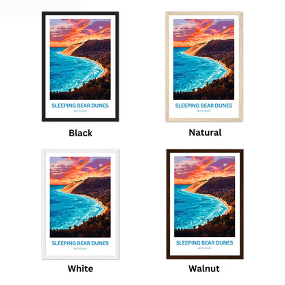 Sleeping Bear Dunes Travel Poster - Late Afternoon View