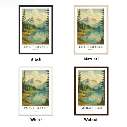 Emerald Lake, Watercolor design poster, Canada Print, Emerald Lake Wall Art