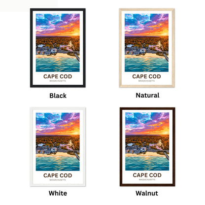 Cape Cod Travel Poster - Stunning Coastal Sunset