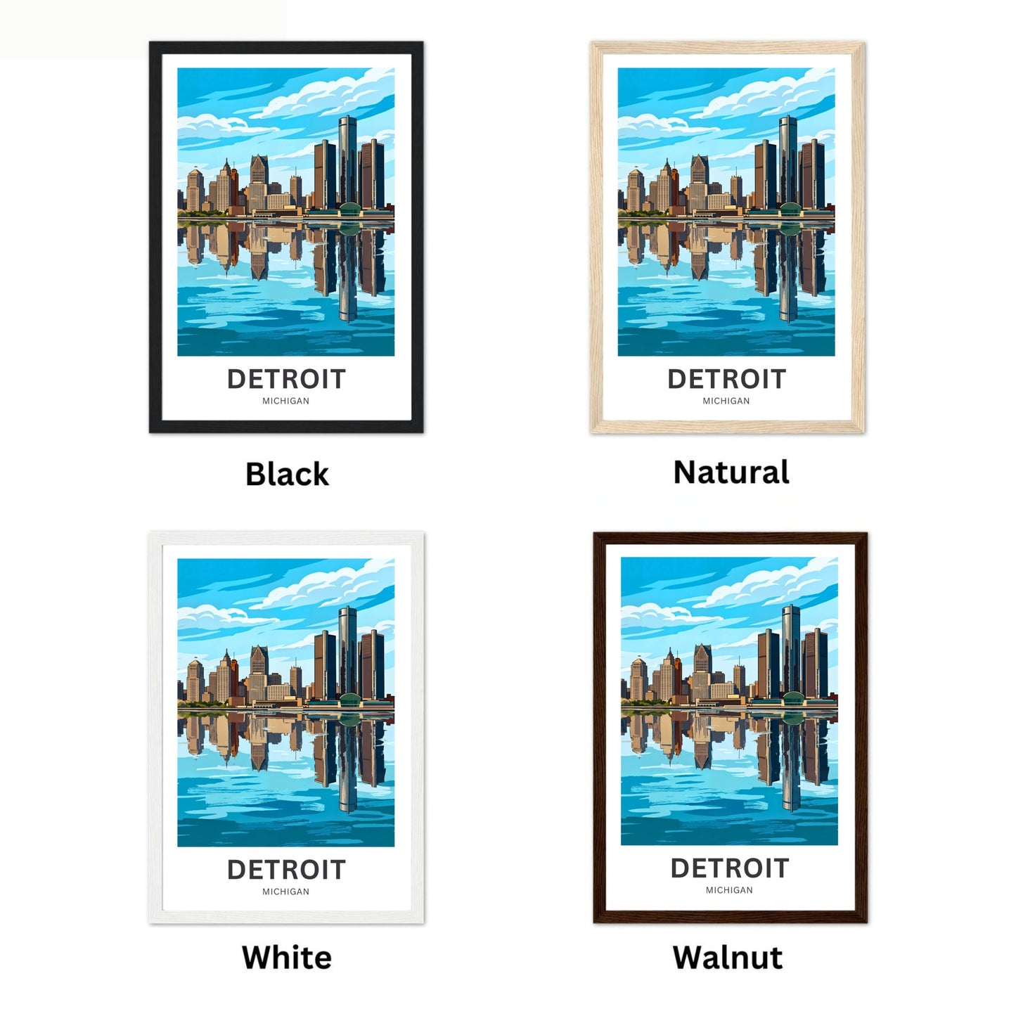 Detroit Travel Poster - Michigan