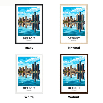 Detroit Travel Poster - Michigan