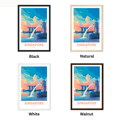 Singapore Travel Poster - Heart of the Lion City