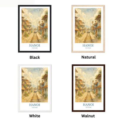 Hanoi, Watercolor design poster, Vietnam Print, Hanoi Wall Art