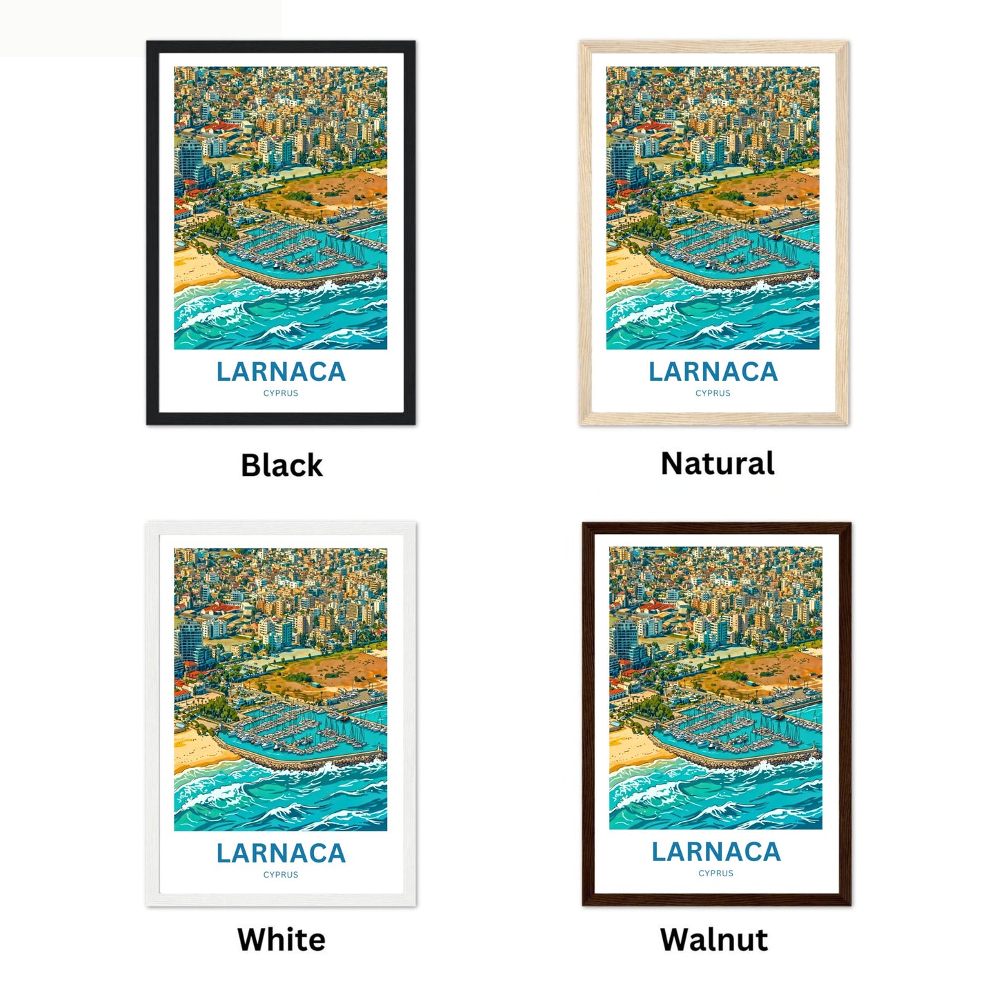 Larnaca Travel Poster - Cyprus Bay