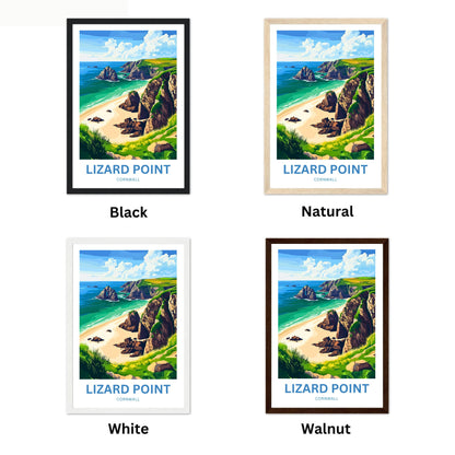 Lizard Point Travel Poster - Cornwall Mesmerizing Cliff