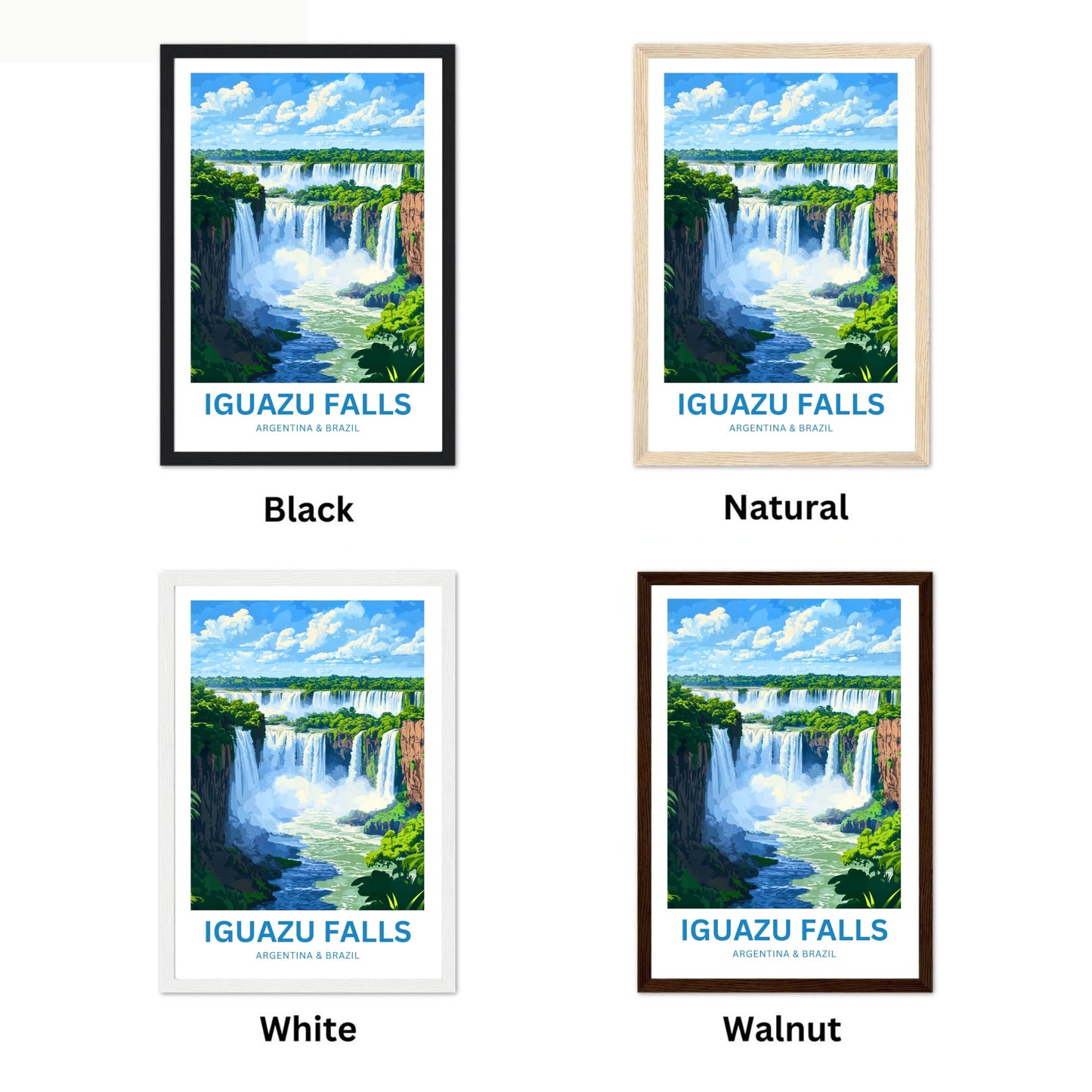 Iguazu Falls Travel Poster - A Symphony of Waterfalls
