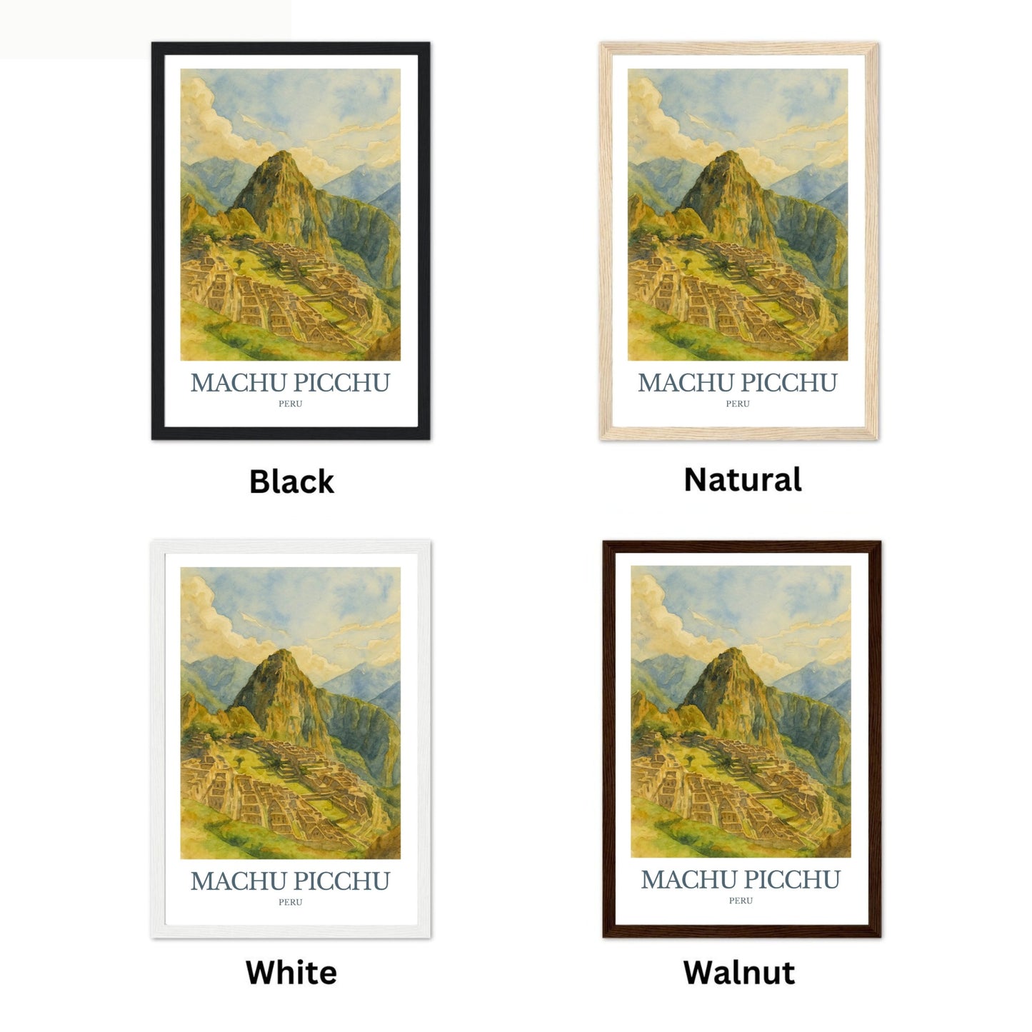 Machu Picchu, Watercolor design poster, Peru Print, Machu Picchu Wall Art