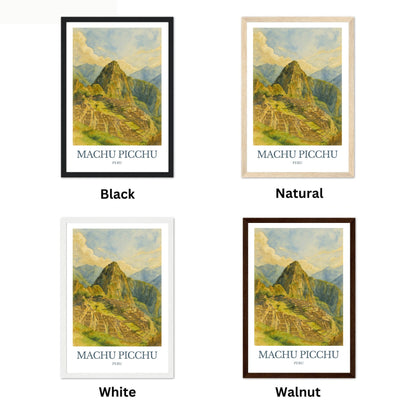 Machu Picchu, Watercolor design poster, Peru Print, Machu Picchu Wall Art