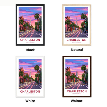 Charleston Historic District Travel Poster - Street Charm