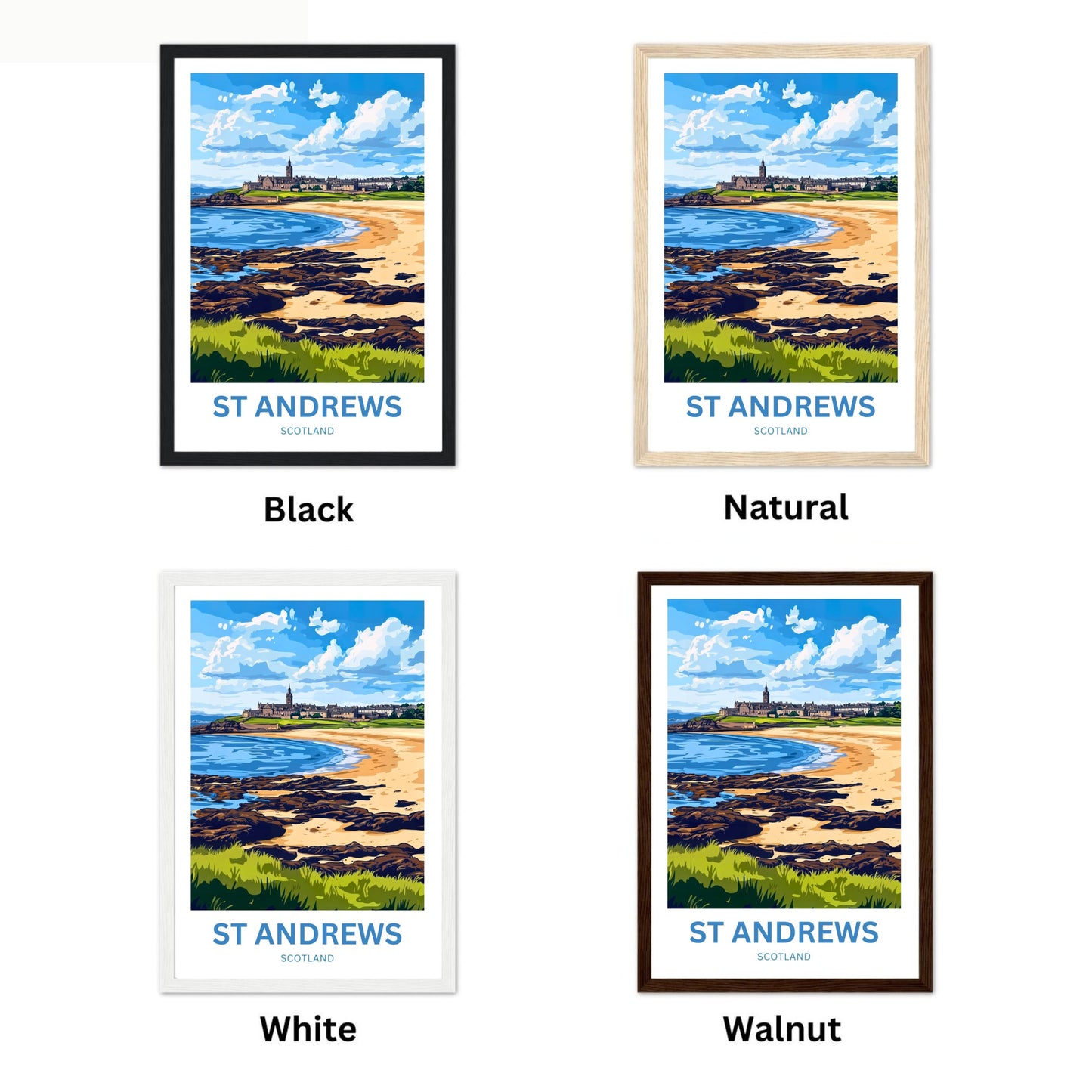 St. Andrews Travel Poster - Historic Coastal Village