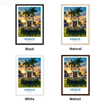 Venice, Florida Travel Poster - Downtown