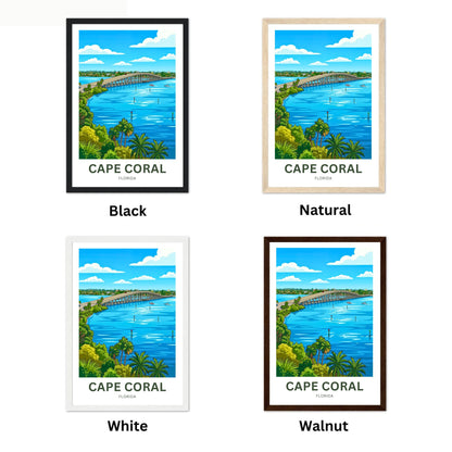 Cape Coral, Florida Travel Poster - Beautiful Bridge