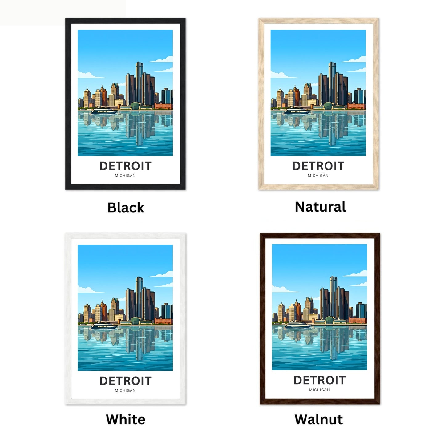 Detroit Travel Poster - Michigan