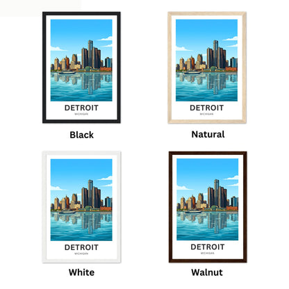 Detroit Travel Poster - Michigan
