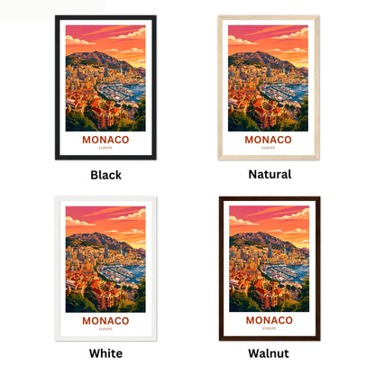 Monaco  Travel Poster - Sunset View