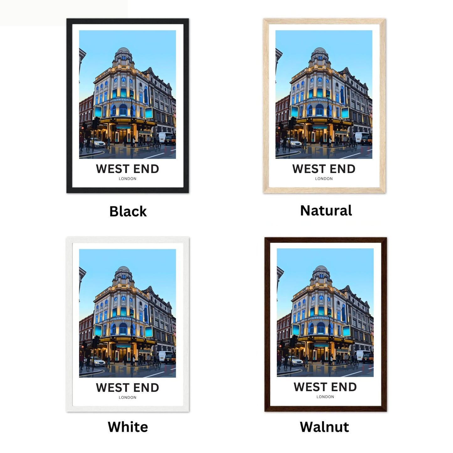 West End Travel Poster - London Theatre District