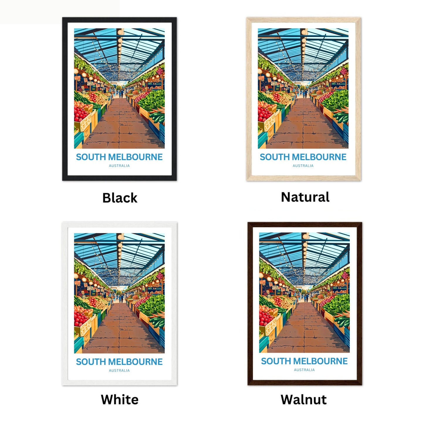 South Melbourne Market Travel Poster  - Discover the Market Life of Australia