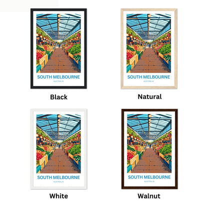 South Melbourne Market Travel Poster  - Discover the Market Life of Australia
