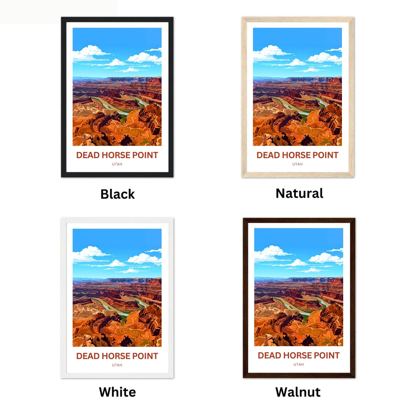 Dead Horse Point Travel Poster - Stunning Red Cliffs