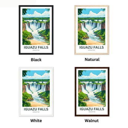 Iguazu Falls Travel Poster - Argentina and Brazil Wonders
