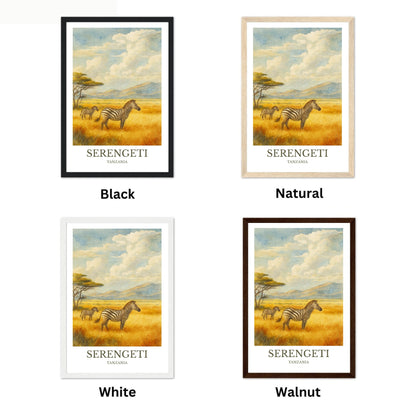 Serengeti, Watercolor design poster, Tanzania Print, Serengeti Wall Art