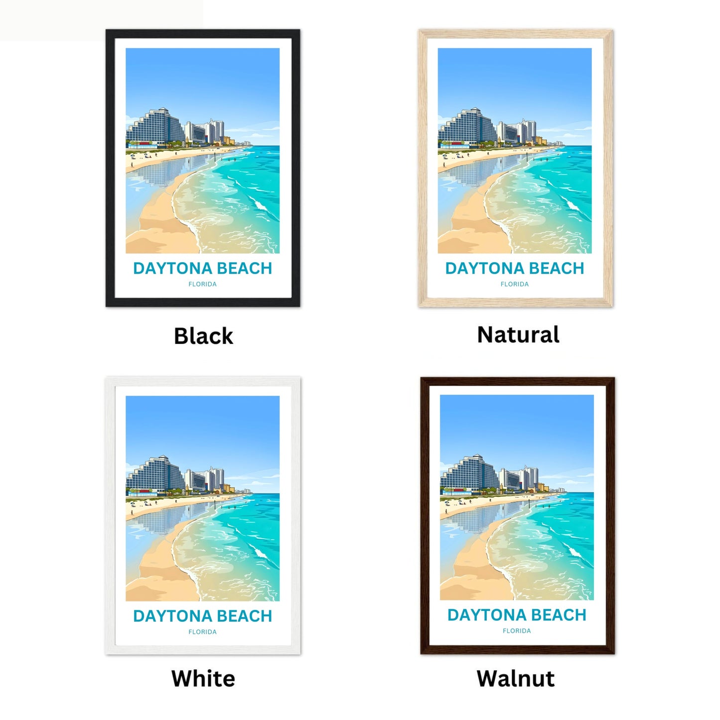 Daytona Beach, Florida Travel Poster - Coastal Escape