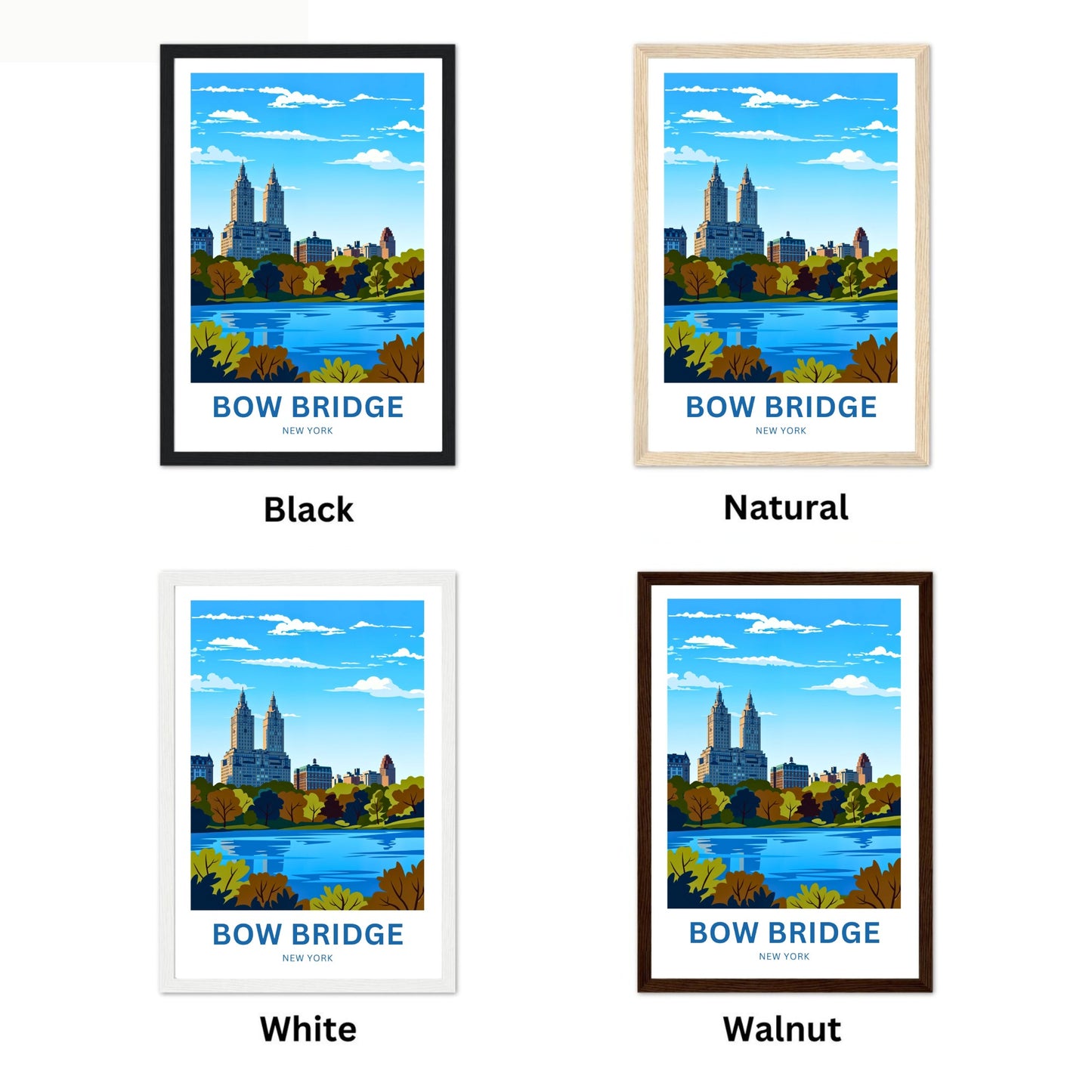 Central Park Bow Bridge  Travel Poster - Captivating View