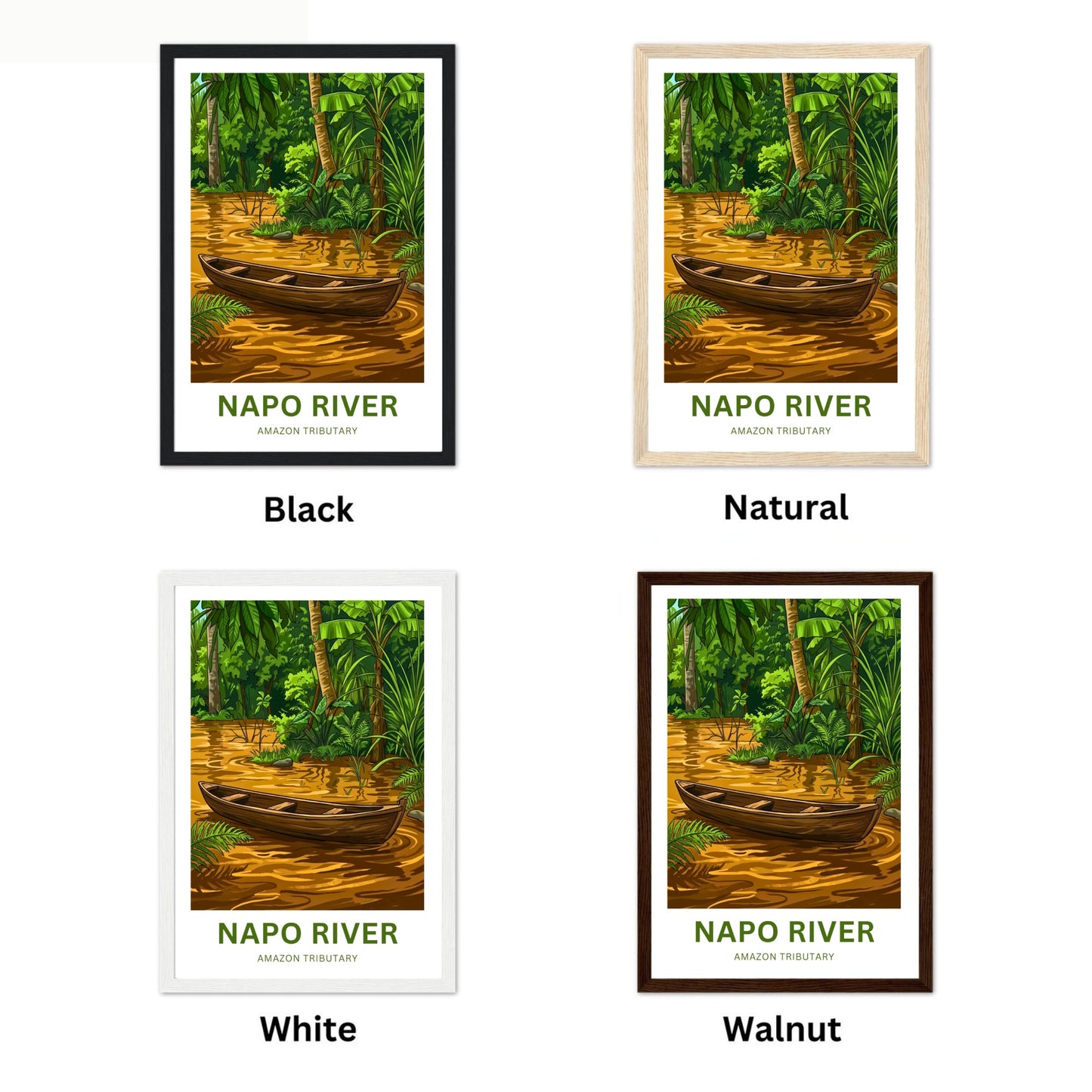 Napo River Travel Poster - Amazon Rainforest and Waters