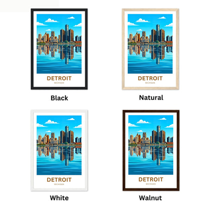 Detroit Travel Poster - Beautiful Skyline View