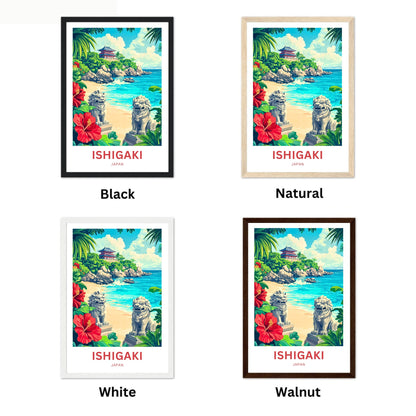 Ishigaki Travel Poster - Ryukyu Guardians on the Beach