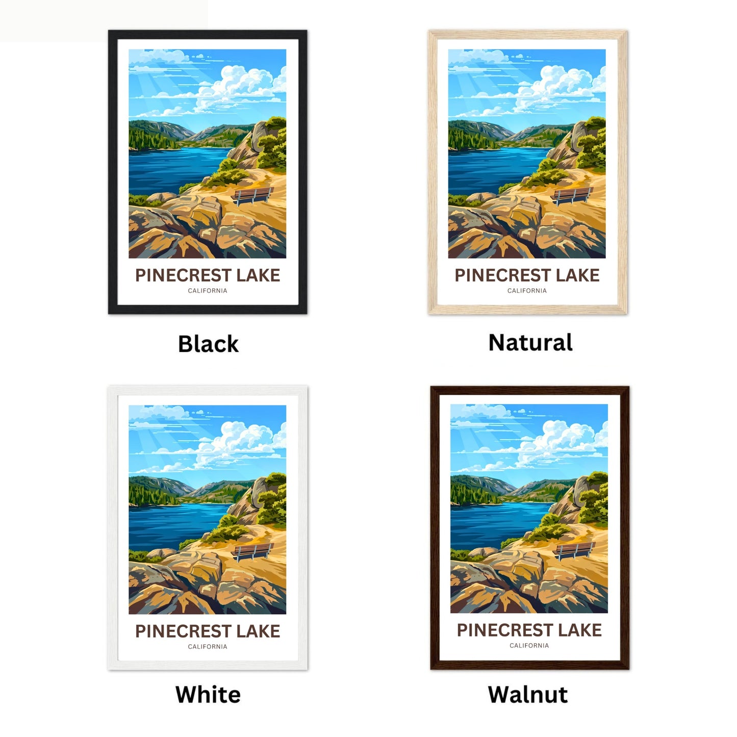 Pinecrest Lake Travel Poster - Into the Sierra Calm