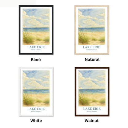 Lake Erie, Watercolor design poster, North America Print, Lake Erie Wall Art