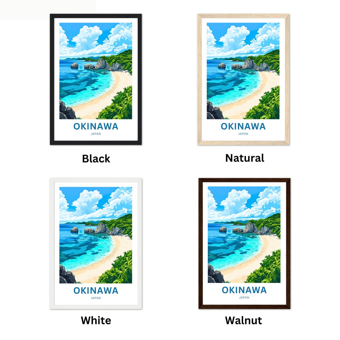 Okinawa Beach Travel Poster  - Ocean Harmony