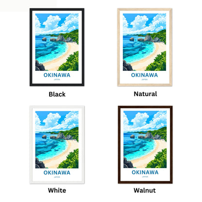 Okinawa Beach Travel Poster  - Ocean Harmony