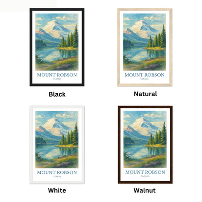 Mount Robson, Watercolor design poster, CanadaPrint, Mount Robson Wall Art