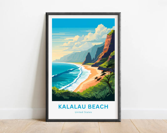Kalalau Beach Travel Poster