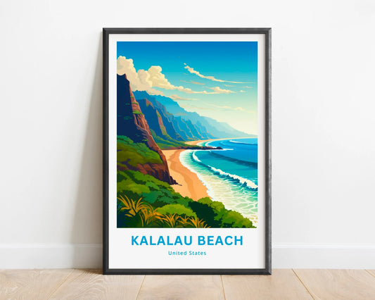 Kalalau Beach Travel Poster