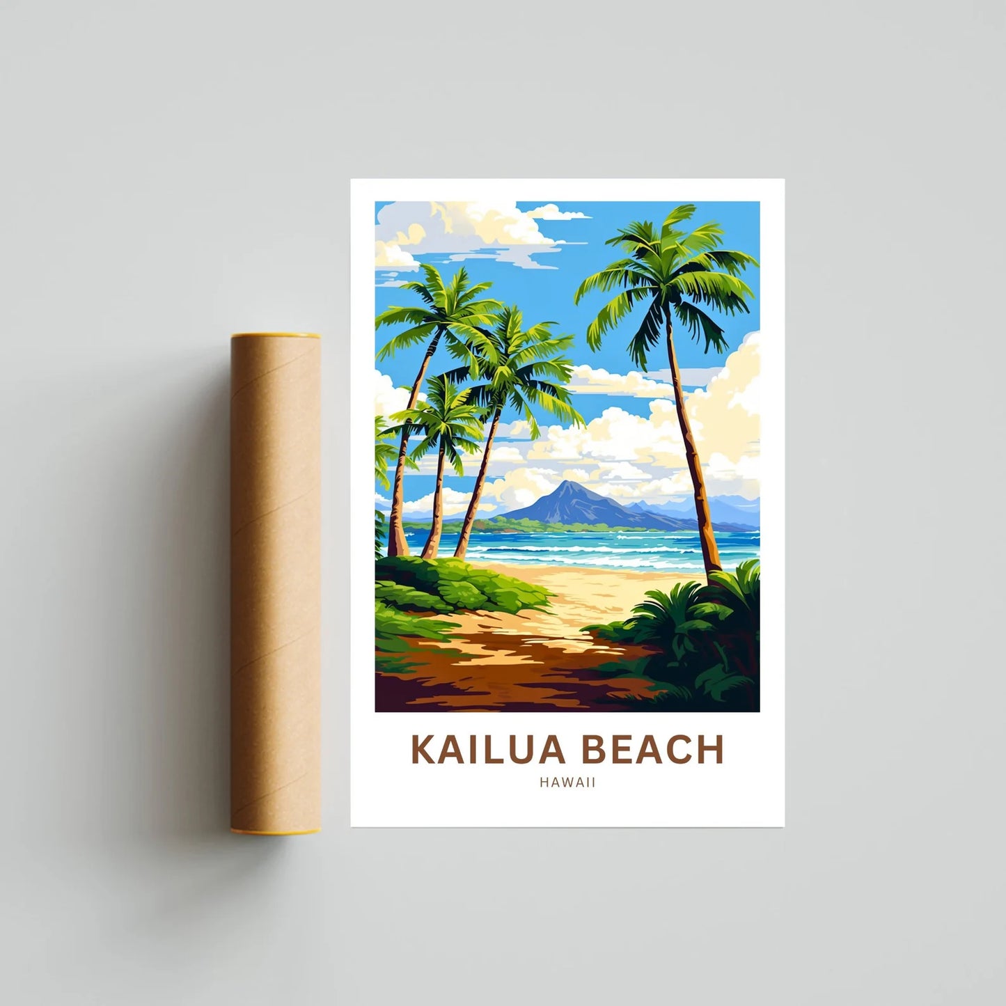 Kailua Beach Travel Poster
