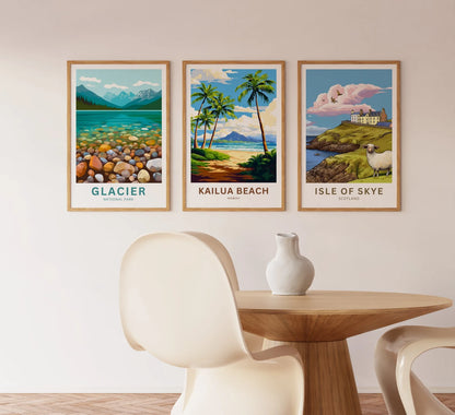 Kailua Beach Travel Poster
