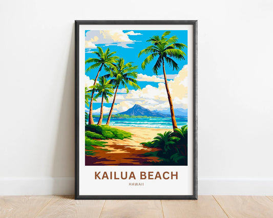 Kailua Beach Travel Poster
