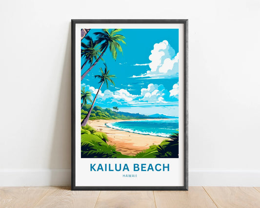 Kailua Beach Travel Poster